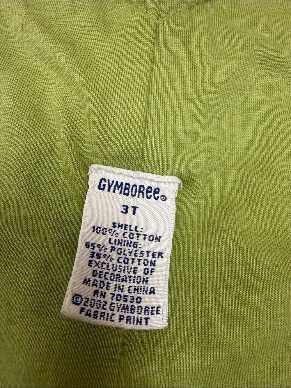 Vintage 2003 Gymboree Denim Overalls 3T Helicopter Green Lined